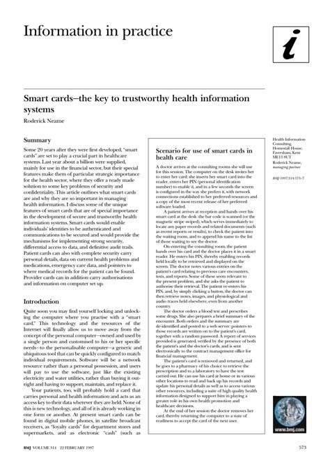 Smart cards—the key to trustworthy health information systems